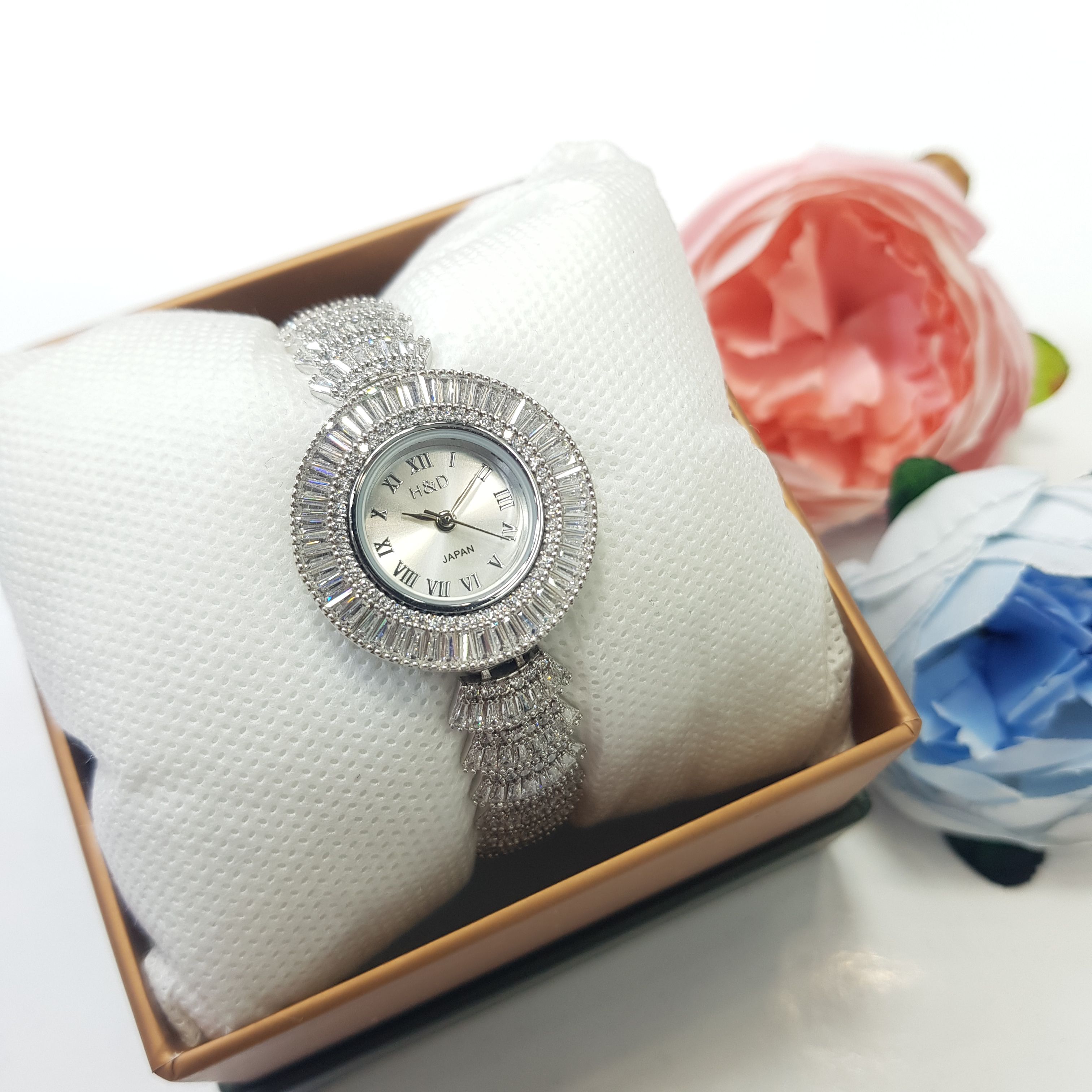 ساعت نقره زنانه جواهری مجلسی مدل SA01