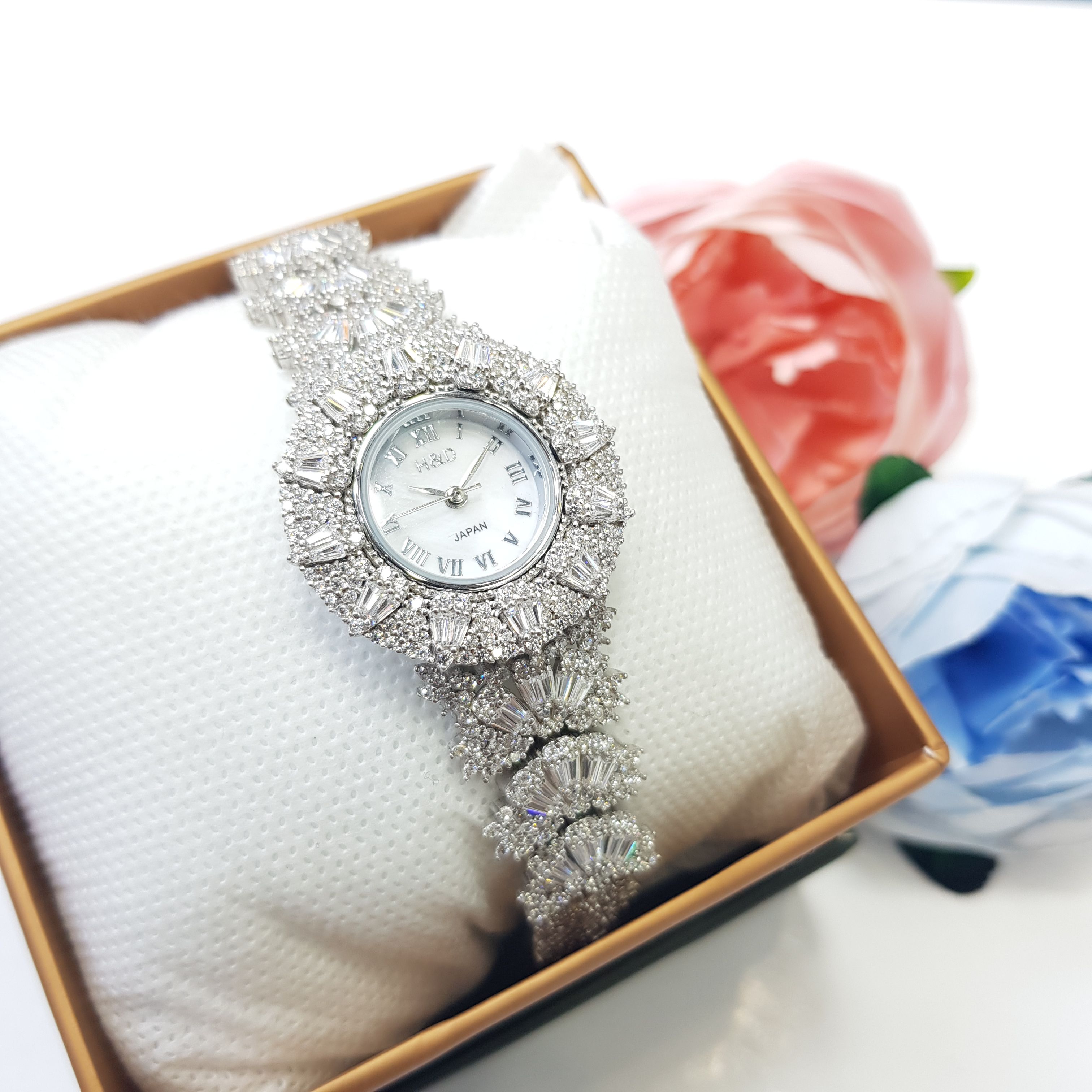 ساعت نقره زنانه جواهری مجلسی مدل SA06